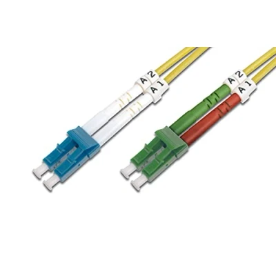 Image de DIGITUS DK 293LCA3LC 02 Câble À Fibre Optique OS2 2 m LC (APC) à (PC) Duplex 1/10 Gbit/s SM Monomode LAN Type De : 9/125 Jaune (Yellow)