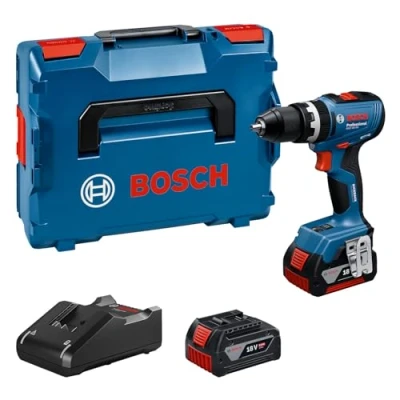 Image de Bosch Professional 18V System Perceuse visseuse sans fil GSB 65 (moteur balais, longueur de tête 175, incl 2x GBA 5.0Ah, chargeur GAL 40, L BOXX)
