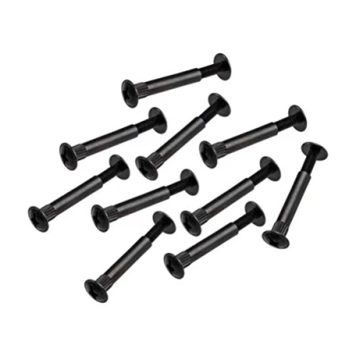 Image de Gedotec Vis d&#039;Assemblage/Raccordement pour Meubles Rivets en Acier Noir Mat M4 avec Douille Lit, Meuble, Armoire bois Outils de Fixation et Reliure Fente PZ2 32 à 42 mm 100 Pièces