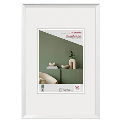 Image de Walther Design Desire DEX015W Cadre Photo en Plastique avec Verre Synthétique, Blanc, 10 x 15 cm