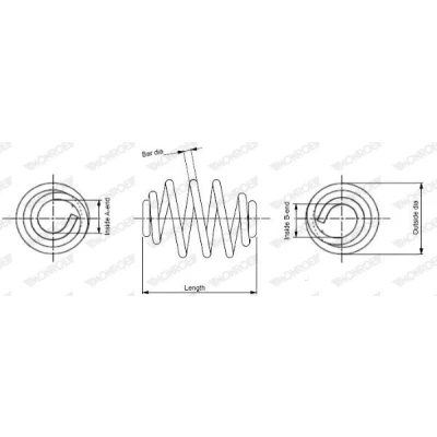 Image de MONROE SN2212 ressort de suspension Vis à avec diamètre du fil fer constant OPEL: Astra G Caravan