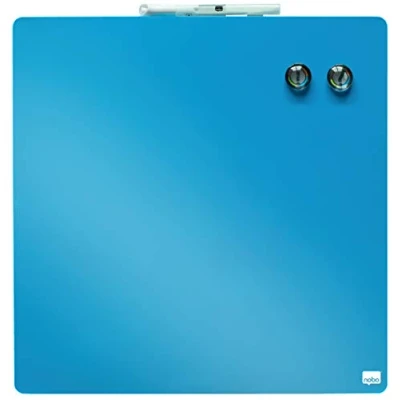 Image de Nobo Mini Tableau Magnétique Coloré Sans Cadre, Format Carré, Effaçable à Sec, Fixations Murales, Maison/Bureau, 360 x mm, Bleu, 1903873