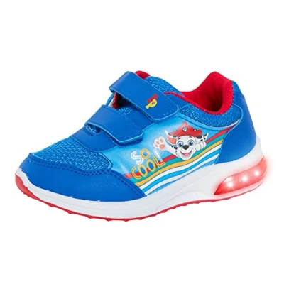 Image de Paw Patrol Chase Marshall Baskets de sport lumineuses avec lumières pour garçon, Bleu/rouge, 24 EU