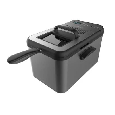 Image de Cecotec Friteuse numérique Cleanfry Luxury 3000 Black. Design élégant en acier inoxydable et laquée noir avec 3,2 L de capacité 5 programmes préétablis. (4,2 L, Dark)