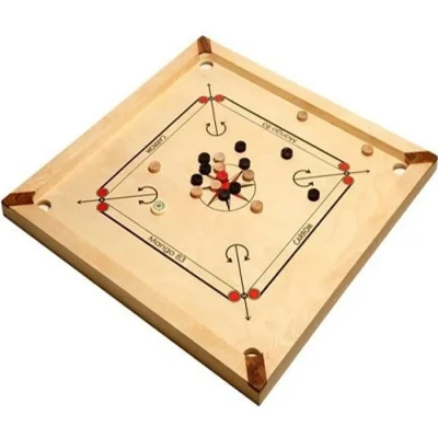Image de Carrom Art : Mango 83 cm Édition familiale Billard indien À partir de 6 ans 2 à 4 joueurs 20 minutes