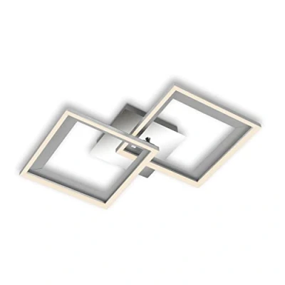 Image de BRILONER plafonnier LED, intensité variable par paliers, LED orientable, cadre contre dépouille, alu chrome, 440x440x75 mm