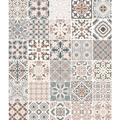 Image de WENKO Fond de hotte Verre, crédence Murs Carreaux Ciment Hygiènique résistant aux Chocs Protège Vos des éclaboussures Nettoyable Usage Vertical ou Horizontal 60x70cm Beige