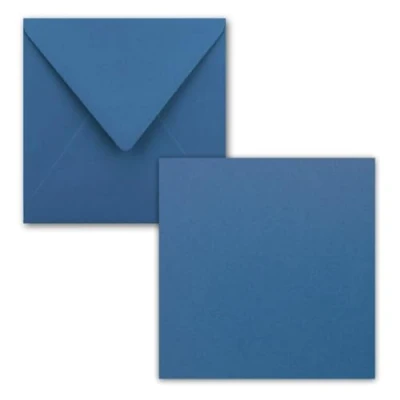 Image de FarbenFroh® by GUSTAV NEUSER® Lot de 75 cartes simples, carrées, 15 x cm, avec enveloppes, en bleu roi, pour vœux, etc.