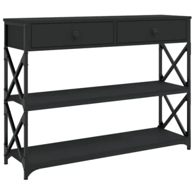 Image de vidaXL Table console noir 100x28x75 cm bois d&#039;ingénierie 834190
