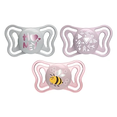 Image de PhysioForma Light, Sucette bébé avec Tétine en Silicone 2 6 Mois, Légère et Respirante, Forme Ergonomique, Soutient la Respiration Physiologique le bon développement de Bouche, Rose, pièces