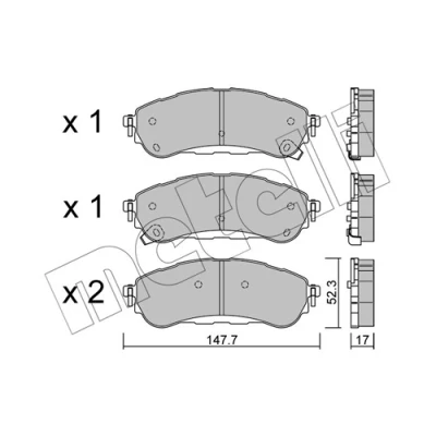 Image de METELLI 22 1344 0 Jeu de plaquettes frein avec indicateur d&#039;usure FORD: Ranger Mk3