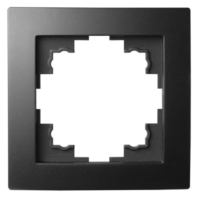 Image de cadre FLAIR pour prises d&#039;interrupteur, de prise simple, noir mat