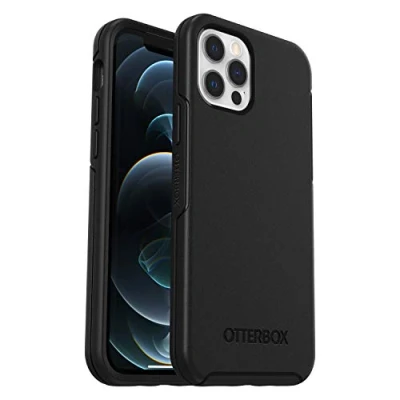 Image de Otterbox Symmetry Coque pour iPhone 12/iPhone 12 Pro, Anti Chute, Protection Fine, supporte 3 x Plus de Chutes Que la Norme Militaire, antimicrobien, Noir, Livré sans Emballage