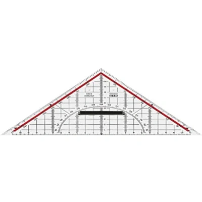 Image de M + R 723250100 Équerre 25 cm en plexiglas dos clair rouge