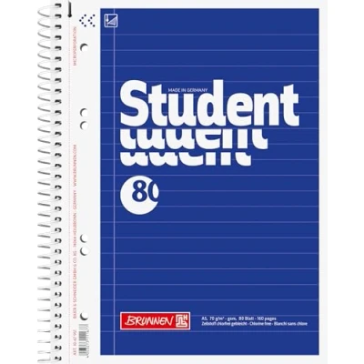 Image de Baier schneider &amp;bloc notes cahier reliure spirale de finition quadruple (70 g/m ² format a5ligné 80 pages