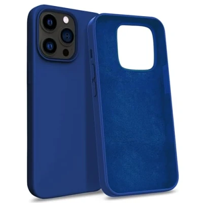 Image de MyGadget Coque Compatible avec Apple iPhone 13 Pro Max Case Protection Rigide Anti Choc Doublure Microfibre Bleu foncé