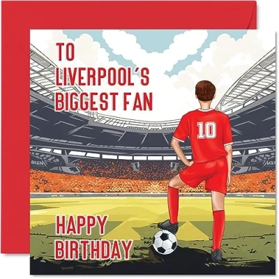 Image de Stuff4 Carte d&#039;anniversaire pour les fans de Liverpool amusante fils, papa, frère, oncle, collègue, ami, cousin, 145 mm x