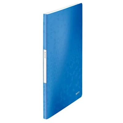 Image de Leitz Reliure Protège Documents A4, 20 Pochettes, 40 Pages, Pochettes Transparentes, Bleu Métallisé, WOW, 46310036