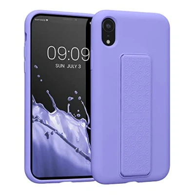 Image de kwmobile Coque Compatible avec Apple iPhone XR Housse Support Doigt en TPU Silicone Protection Fonction Lavande