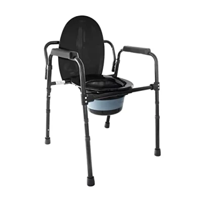 Image de PEPE Chaise Percée Toilette, Pot de Chambre Adulte, Cadre Sécurité WC, Accoudoir Toilette Personne Âgée, Ajustable, Siege Percée, Handicapé, Noir