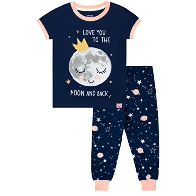 Image de Harry Bear Ensemble De Pyjamas Bien Ajusté Lune Fille Bleu 8 9 Ans