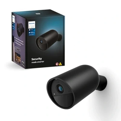 Image de Philips Hue Secure, Caméra HD 1080P sans Fil, Utilisation intérieure ou extérieure, contrôle avec Une Seule Application, Noir