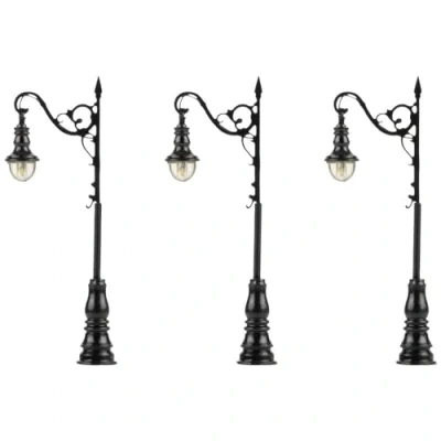 Image de Lampadaire de modélisme en forme d&#039;arc simple FALLER Modèle fini 272131 Noir Blanc chaud Hauteur 65 mm