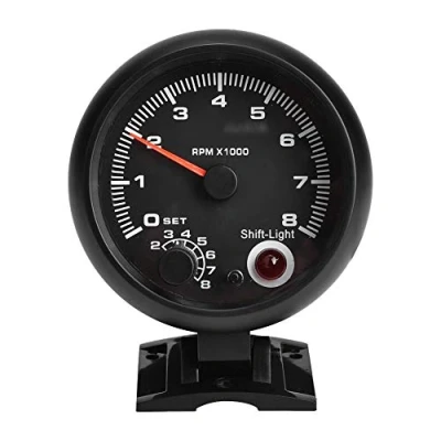 Image de Jadeshay Tachymètre De Voiture, Universel 12V 0 8000 RPM Compte tour Voiture Jauge LED Lumière Changement Vitesse