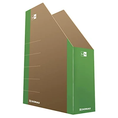 Image de DONAU Life Boîte de rangement en carton pour documents Format A4 Vert/Format A4/80 Poids (g/m²) 800