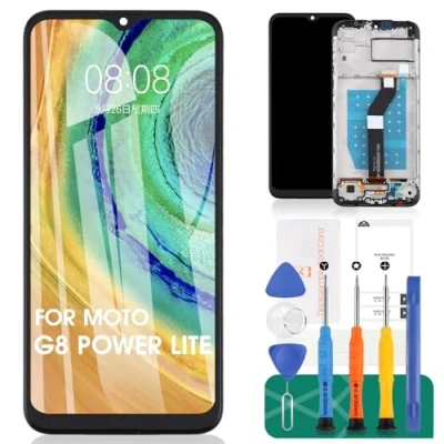 Image de Écran LCD de rechange XT2055 2 pour Motorola Moto G8 Power Lite avec numériseur tactile (noir, cadre, pas Power)