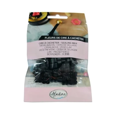 Image de Aladine 60 Perles de Cire à Cacheter Noir Pour Créer Sceau Fleurs Faire Part Mariage, Naissance, Lettres, Courriers, Menus &amp; Cadeaux 72658