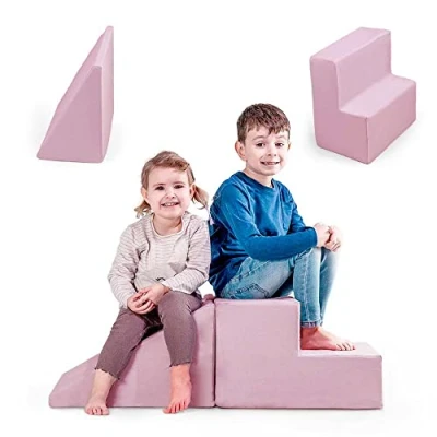 Image de MAMOI® Modules de Motricité Bebe Structure Mousse Bloc Parcours Bébé Enfant 100% ECO Made in EU Rose