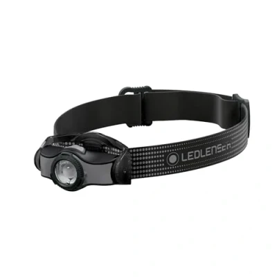 Image de lampe frontale LED MH3 d&#039;extérieur, noir/gris, 200 lumens, mise au point, portée de 130m, autonomie maximale 35h, clip métallique, pile fournie, tête, TU EU