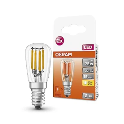 Image de OSRAM Special T26 Fil 25 Small LED Lampe spéciale avec base de vis E14, conception extrêmement petite, double pack, 2,8W, 250 lm, 2700k, lumière blanche chaude, longue durée vie