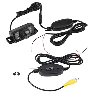 Image de Dingln Caméra De Recul sans Fil, 7pcs LED IR Nuit Version Voiture Fil Sauvegarde + RCA Vidéo Émetteur Et Récepteur