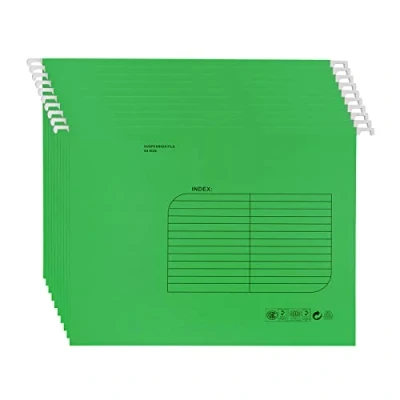 Image de Dossiers suspendus A4 25 pièces de classement Onglets réglables pour le travail bureau à l&#039;école Classeurs (Vert)