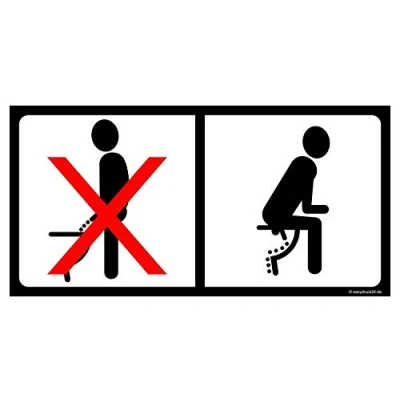 Image de easydruck24de &#039;Autocollants Bitte im Sitzen pinkeln, 20 x 10 cm, art. Hin 096, toilettes de WC/Stickers außenklebend, autocollant Remarque