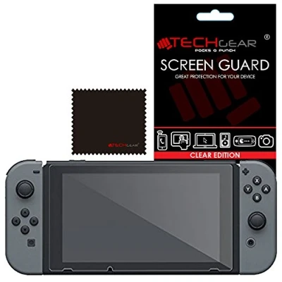 Image de TECHGEAR Switch Protection d&#039;Écran, Film de Ultra Clair avec Chiffon Nettoyage et Carte d&#039;Application Compatible Nintendo