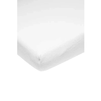 Image de Meyco Baby Uni Molton Drap de lit élastique (protège Matelas imperméable, Extra et Respirant, 80% Coton, Dimensions : 70 x 140 cm), Blanc
