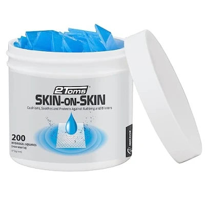 Image de carrés en hydrogel Skin On de 2Toms pour les ampoules, frottements, piqûres, irritations et le soulagement la douleur cutanée, 200 d&#039;un pouce