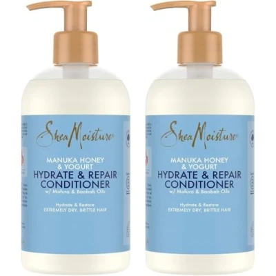 Image de SheaMoisture Après shampooing Hydrate &amp; Repair pour les cheveux extrêmement secs et fragiles Miel de Manuka Yaourt 2 x 384 ml