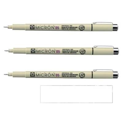 Image de Pigma Sakura MICRON 05 Noir. 3PCS et 1 carte