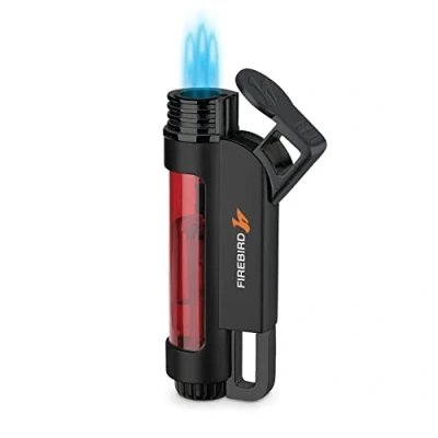 Image de Firebird Illume Briquet Tempête Chalumeau À Jet, Coupe Vent Rechargeable Au Gaz Butane (Gaz Non Inclus) Grande Molette De Réglage Flamme Réservoir Carburant Spacieux