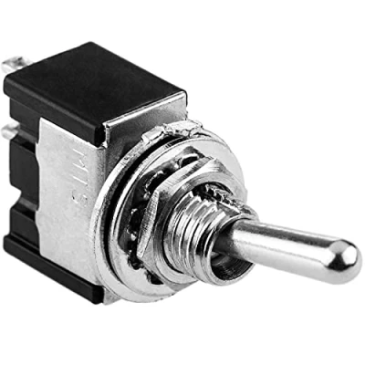 Image de BeMatik Interrupteur à Bascule argenté SPST 2 Broches 3A 6A