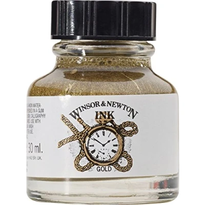 Image de Winsor &amp; Newton Encre à Dessiner Flacon 30ml 283 Or (Imitation)