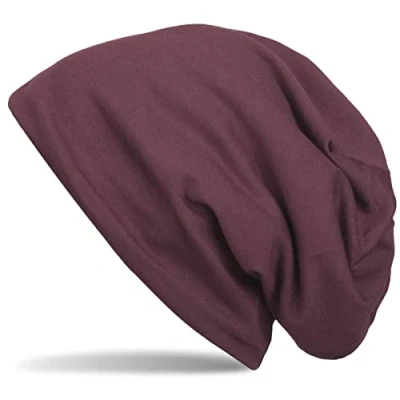 Image de styleBREAKER Classic Plain Unisex Beanie Cap with Fleece Fabric Inside, Lined 04024008, Couleur:Violet