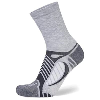 Image de Balega Unisex Ultralight Crew Chaussettes de Courseen, Blanc/Gris, Large,EU Taille 43 45.5
