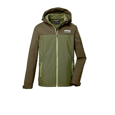 Image de killtec Boy&#039;s Kos 344 Bys Sftshll Jckt Veste Softshell/veste D&#039;extérieur Avec Capuche, Dark Olive, 116 EU