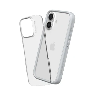 Image de RhinoShield Coque Compatible avec [iPhone 16] Mod NX Protection Fine Personnalisable Technologie d&#039;absorption des Chocs [sans BPA] Gris Platine