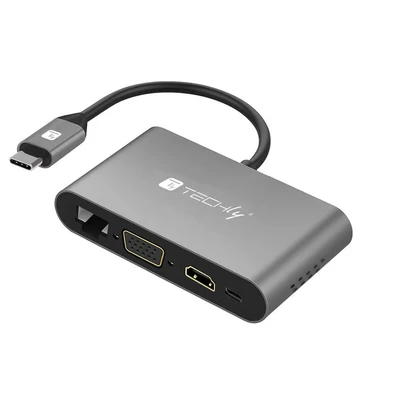 Image de Techly IADAP USB31 DOCK3 carte et adaptateur d&#039;interfaces HDMI, RJ 45, USB 3.2 Gen 1 (3.1 1), VGA Neuf